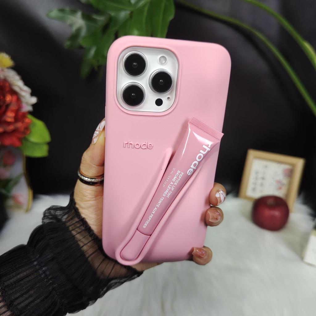 Lippenstift 1514 Silikonkompatible farblich passende Schutzhülle für Samsung & iPhone 16 Pro Max, sturzsicheres Lipgloss-Design