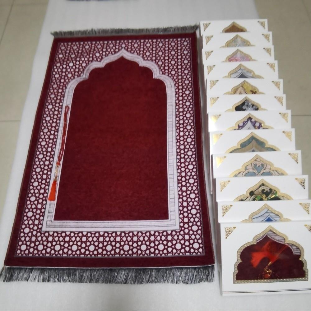 Rechteckiger Muslimischer Gebetsteppich 70x110cm Janamaz Sajadah Islamische Gebetsmatte Pilgeraktivitäten