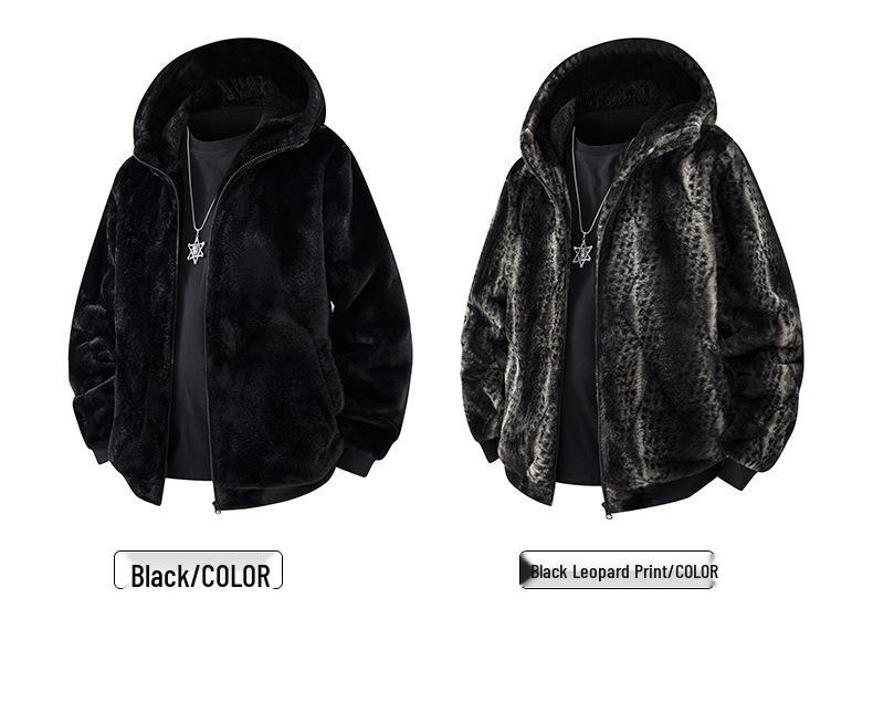 Men's European-Size Cotton-Padded Mink Velvet Winter Coat—Warm, Thick, Imitation Fur Jacket