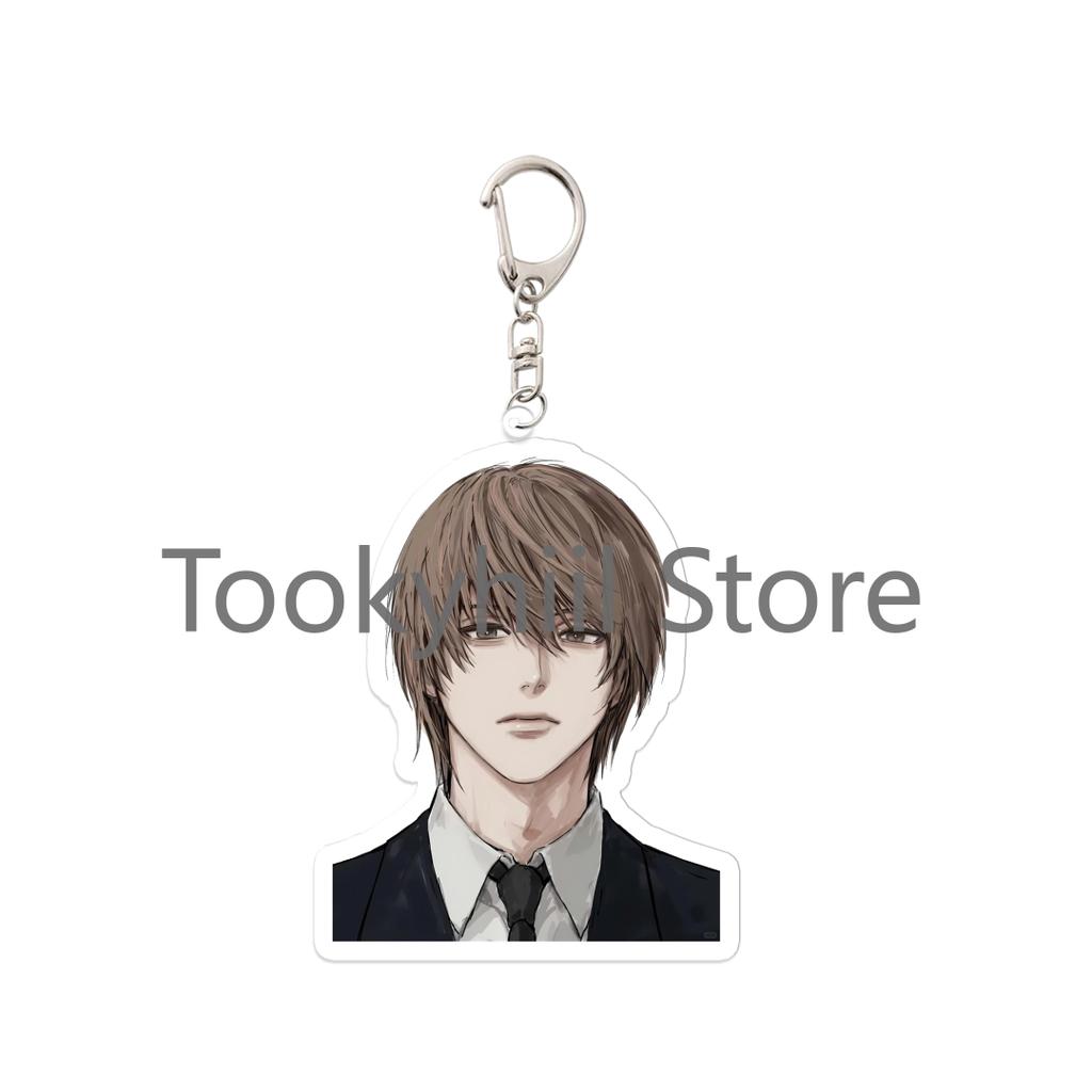 Death Note Keychain L Misa Amane Anime Cartoon Game Jewelry Fashion Figure Yagami Light Transparent Acrylic Ornaments Girl Gift