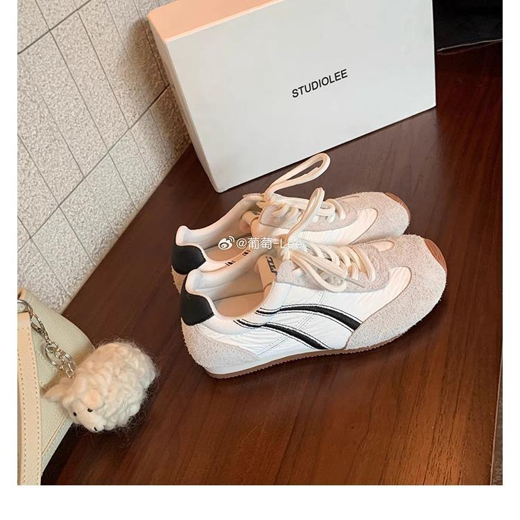 Grape Mother the Same Style, Dopamine Girl~ Macaron Color Matching Crooked Head Lace-up Casual Style Forrest Gump Shoes Women