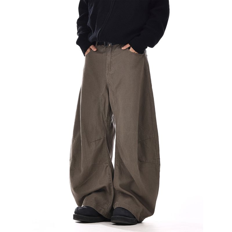 American Retro Silhouette Scimitar Jeans for Men and Women, Cool and High-End, Deconstructed Loose Wide-Leg Casual Pants for Couples