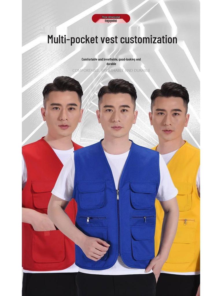 Individuelle Logo Mehrfach-Taschen Freiwilligenweste für Gemeinschafts- und Foto-Veranstaltungen