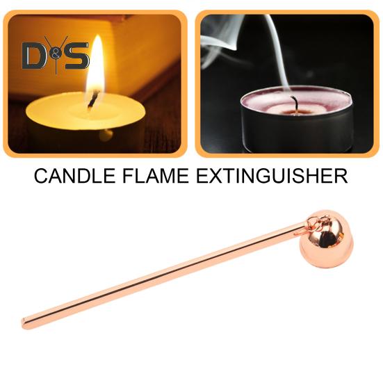 Klokkelysslukker med langt håndtak i polert rustfritt stål Telys stearinlys Veke Flamme Snuffer Sette ut stearinstopper Stearintilbehør