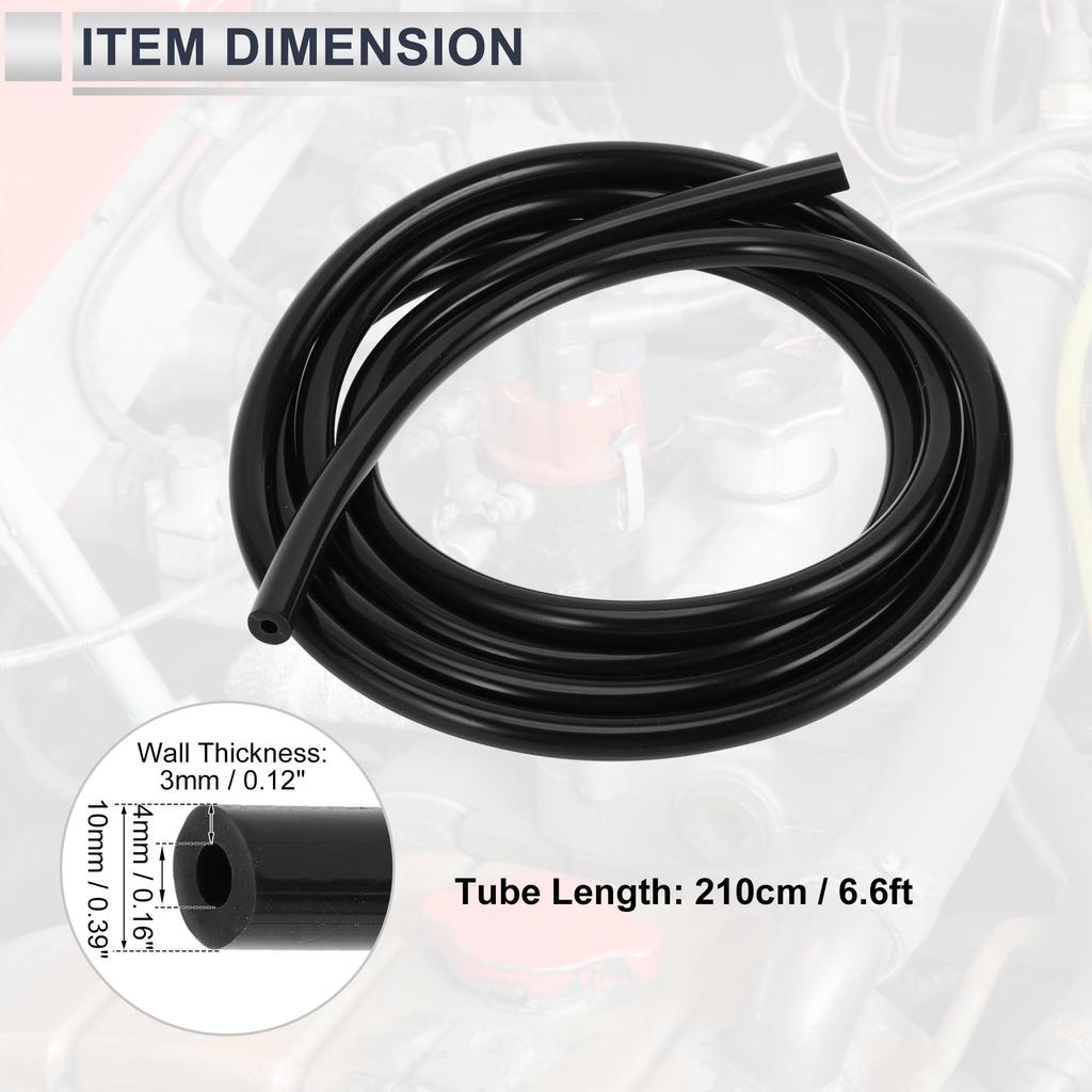 RATCHROLL 1PC Universal Silicone Vacuum Tube Hose High Temperature 6.6FT 3/16" 4mm ID 3.0mm