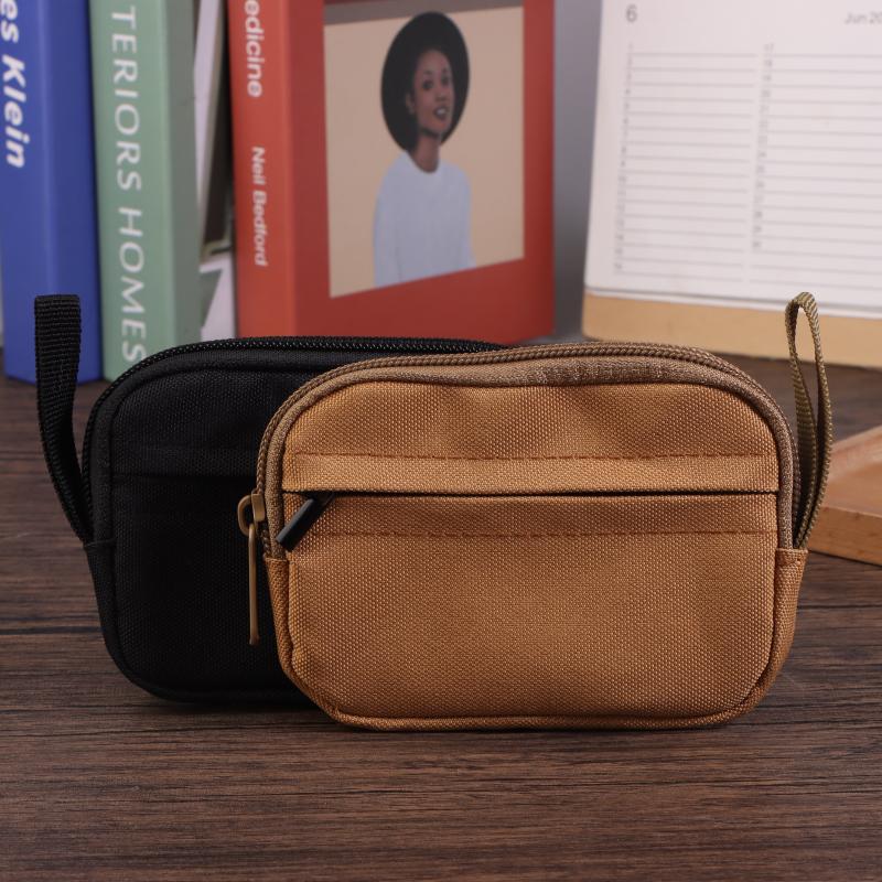 Oxford-stoff Herre Lommebok Ørepropp Oppbevaringsveske Kredittkortholder Etui For Gutter Jenter Reise Bankkort Organiserer Glidelås Myntpung