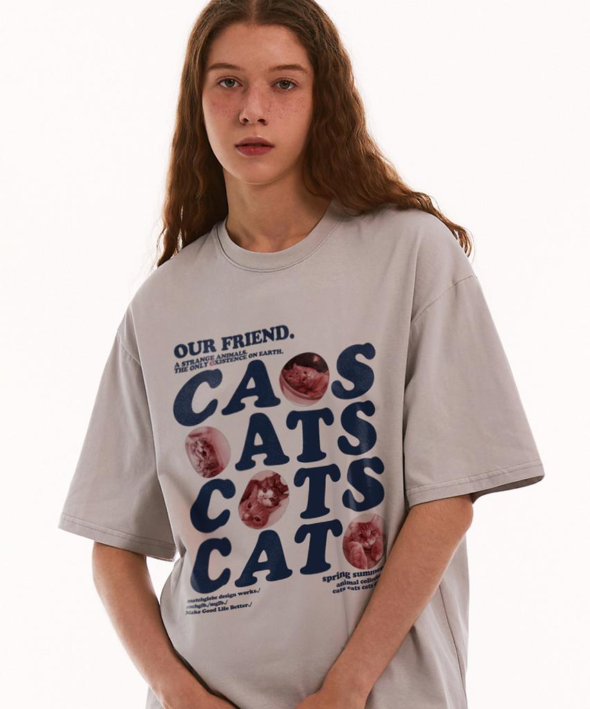 MATCHGLOBE Our Cat Oversized Tee (Beige)