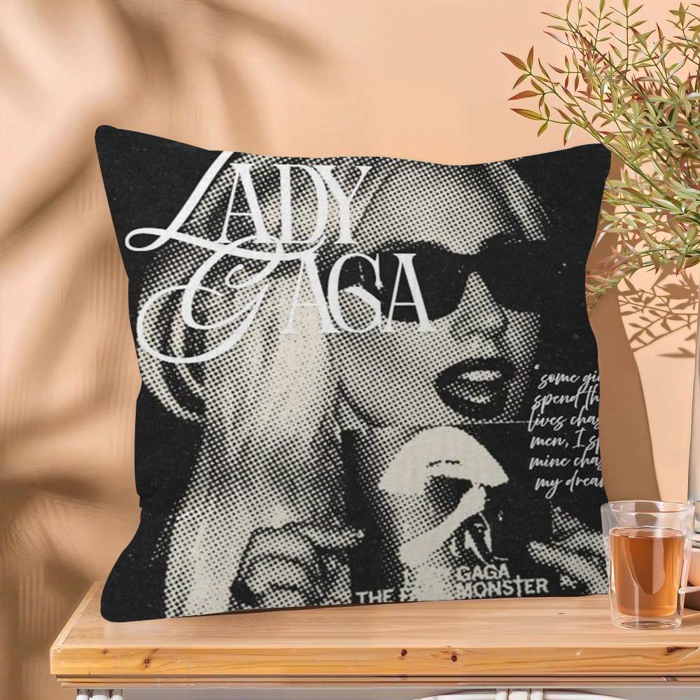 Singer L-Lady Gaga Mayhem Cushion Cover Pillowcase Upholstery Sofa Throw Pillow Home Decor Pillowcas