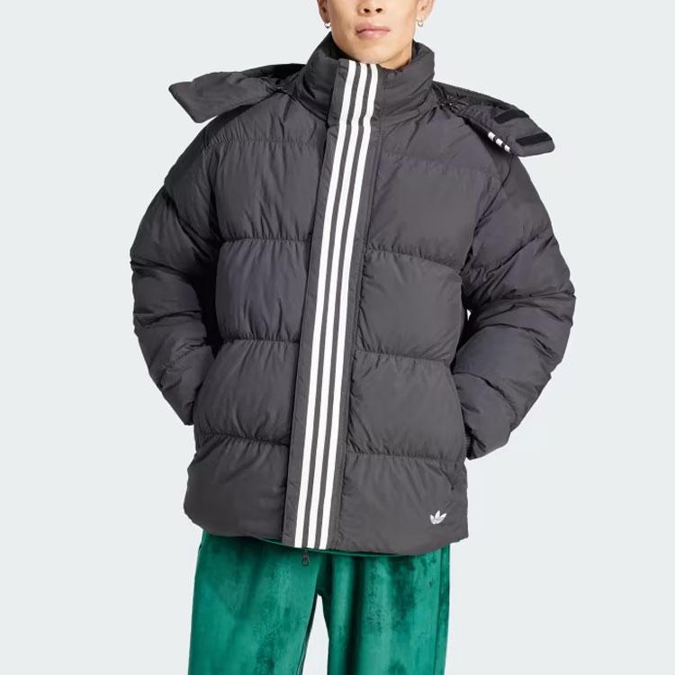 Adidas Originals Trefoil Rifta Down Regen Hooded Puffer Jacket Men Outerwear Black White HZ0688