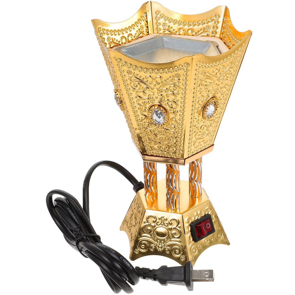Elektrický kadidelník Retro Domácí Elektrický Kadidelník Železný Bakhoor Nament LED S Časovačem Terapie Domácí Kadidelník