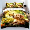 Butterfly And Dog In Sunny Forest Print Bedding Set 1 Duvet Cover 2 Pillowcases For Adult And Children Luxury Gift Full Size