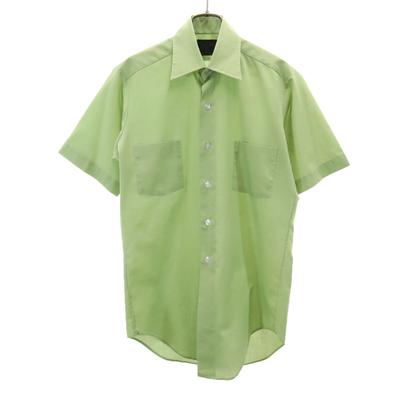 Camisa vintage de los 70 de manga corta Verde sistema Hombre Usado