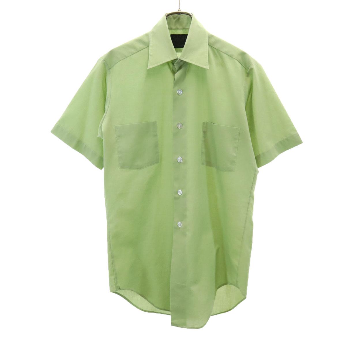 

Sears 70s vintage Short sleeve shirt Green system Men s Used