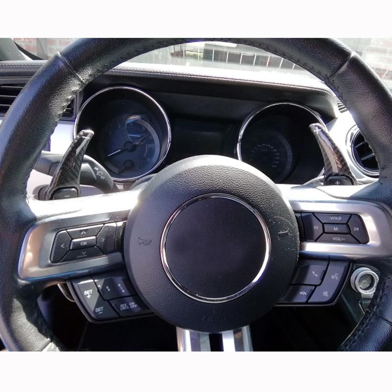 For Ford Mustang 2015 2016 2017 2018  Aluminum /carbon Fiber Steering Wheel Shift Paddles Extension Shifters Gear Kit
