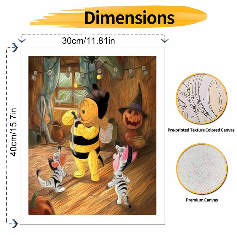 Disney Winnie the Pooh Bee Costume DIY Oil Painting Kits Hand Painting Home Decor Craft Gift Ideas Artistic Wall Art Decor Painting Set