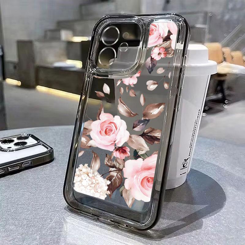 Lotus Flower Transparent Phone Case For iPhone 11 Case iPhone 13 14 12 15 16 Pro Max XR XS X 7 8 Plus SE 2020 Shockproof Cover