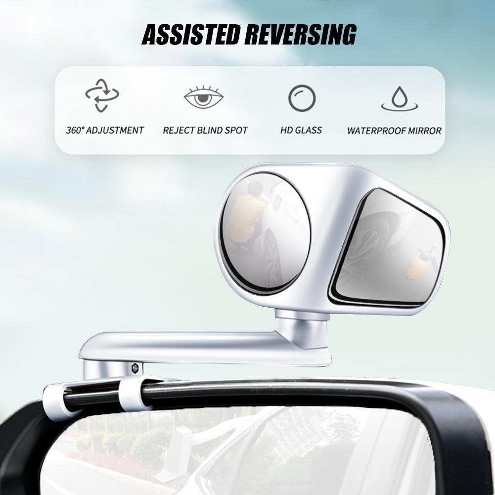 2 STÜCKE 360 Grad HD Auto Toter Winkel Spiegel Drehbar Einstellbar 2 Seiten Weitwinkel Außen Auto Rückspiegel Parkspiegel
