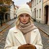 Comfortable Hiking Head Gear Satin Lined Knit Hat for Women Winter Warm Soft Beanies Fashion Stretchy Gift Friends in Frizz-free Hair Protection,