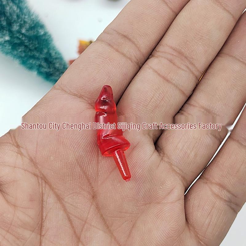 2.3cm Translucent Plastic Snowman and Santa Claus Nose Figurine Accessory