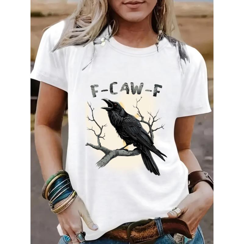 Women's Eagle Print Fashionable Loose Casual Short-sleeved Round-neck T-shirt
