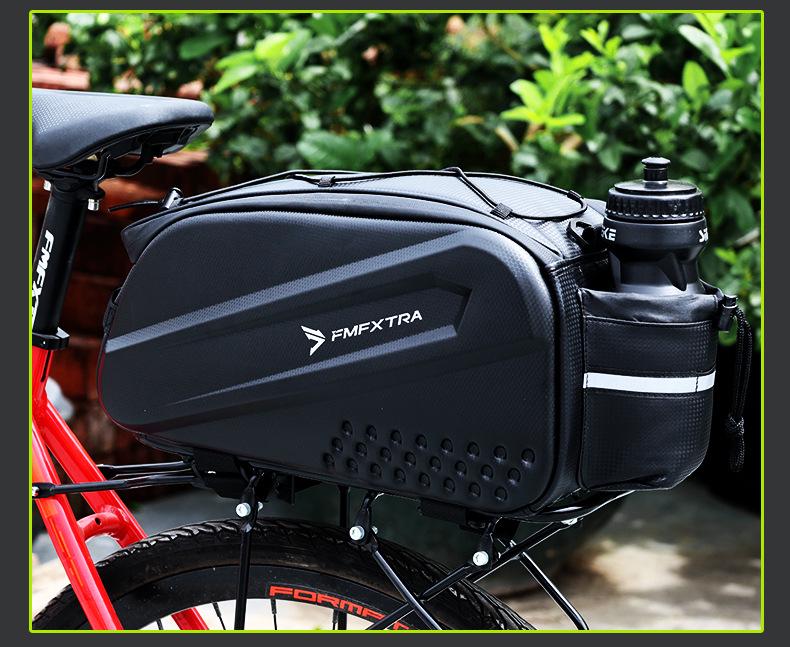 Mountain Bike Rear Rack Saddle Bag, 14L Hard Shell for Long-Distance Cycling Gear Storage.