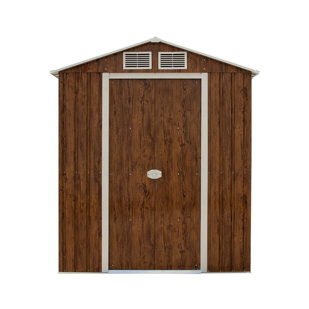 Strong Reinforced Roof Galvanized Steel Metal Shed Outdoor Metal Garden Shed with for Tool Storage