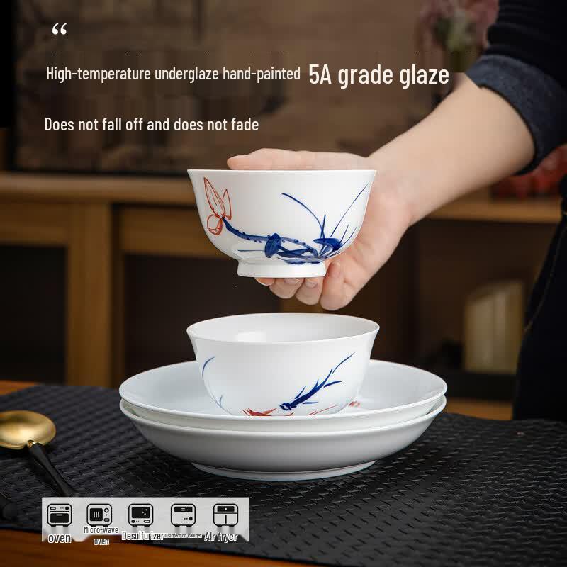Jingdezhen Hand-Painted Ceramic Rice Bowl