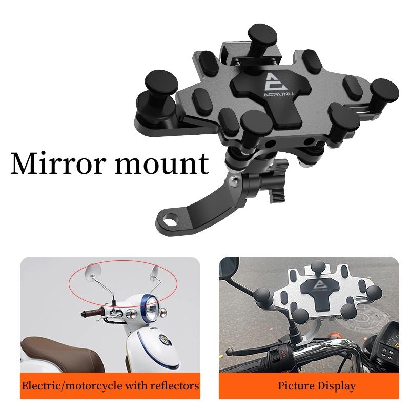 Motorcycle Phone Stand Aluminum Bike Mobile Phone Holder Cellphone Holder For Motorcycle Universal Phone Stand 540°Adjustable