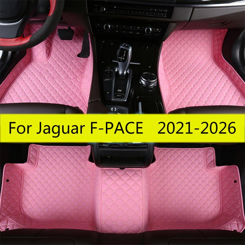 Auto Carpets Pads For Jaguar F-PACE 2026 2025 2024     Leather Car Floor Mats Vehicle Full Set Foot Matts Rugs