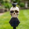 Solar Powered Skeleton Stake Light Resin Outdoor Garden Decoration with Pumpkin Design for Yard Pathway Lawn Patio Halloween Holiday Display