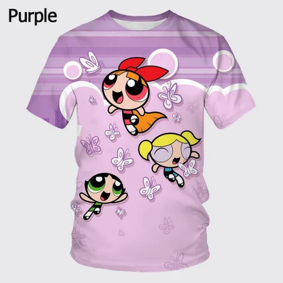New Men Women 3D Print Cartoon the P-Powerpuff Girls Casual T Shirt Children's Cool Fashion Unisex Summer Short Sleeve Tees