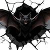 Yousheng Halloween Bat Wall Stickers, 3D Wall Crack Decals, No Residue Easy Removal Wall Art for Indoor Outdoor Halloween