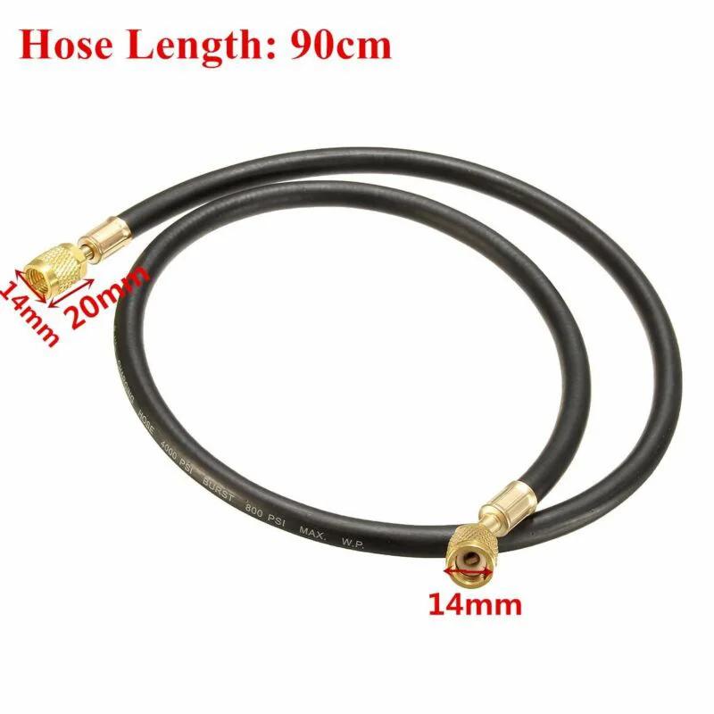 R-410A Charging Hose Refrigeration Replacement 800PSI Black Equipment Gauge Industrial Practical Reliable Useful