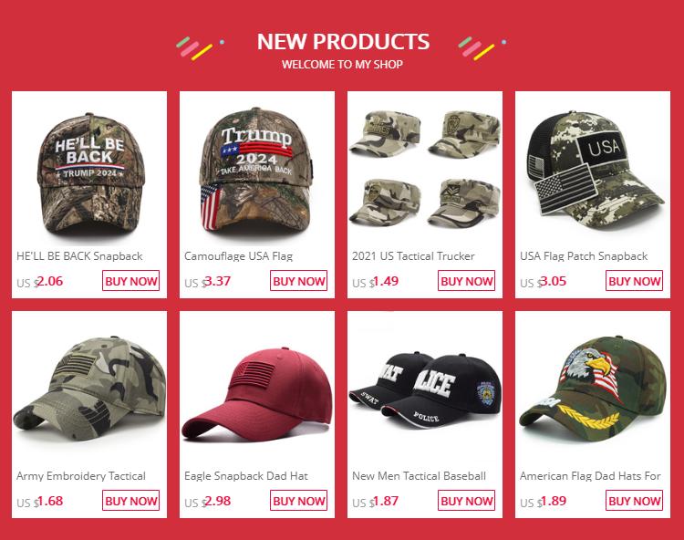 New Embroidery Trucker Hats Gorras Custom Camouflage Cap  Flat Caps US Baseball Cap