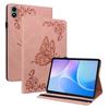 For Infinix Xpad 20 Case Butterfly Flower Imprint PU Leather Tablet Cover with Card Slots