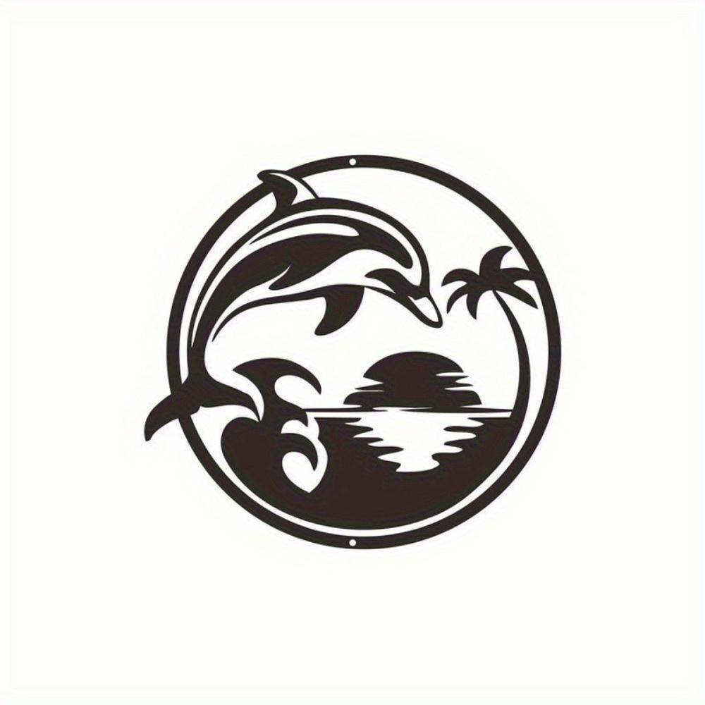 Enchanting Marine Dolphin Metal Wall Sculpture - Vintage Iron Design for Lounge, Bedroom & Home - Ideal for Festivities & Daily Elegance