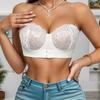 Sexy Lace Embroidery Underwear Women Detachable Strapless Bra Wedding Invisible Slip-proof Brassiere Front Buckle Push Up Bras