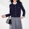 Autumn and Winter Fake Two-piece Crew Neck Knitted Sweater Top Shirt Collar Sweater Cardigan Jacket Women