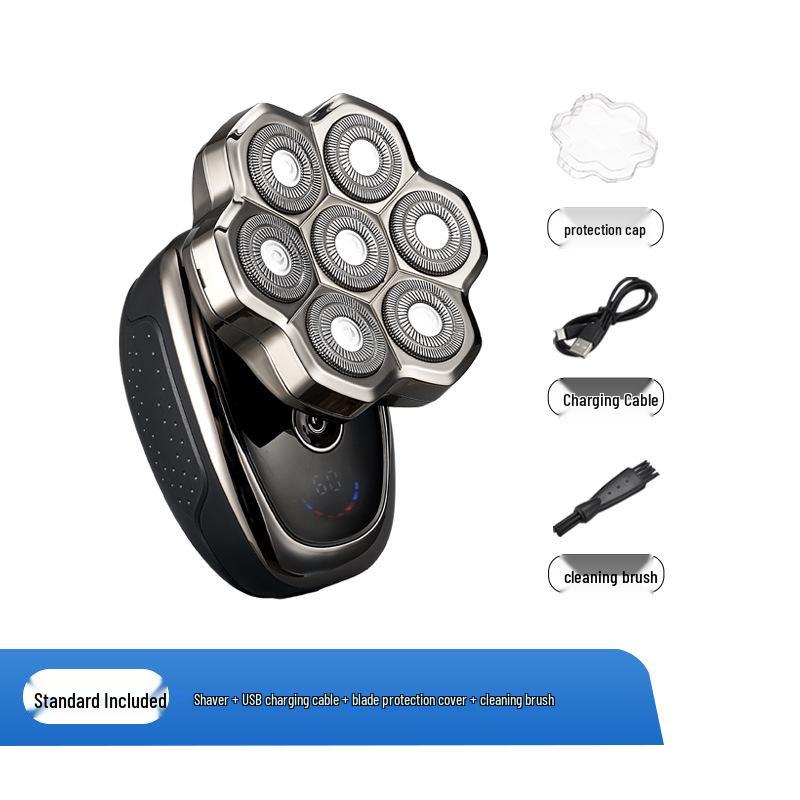 High-Power Waterproof Electric Shaver for Men's Bald Head