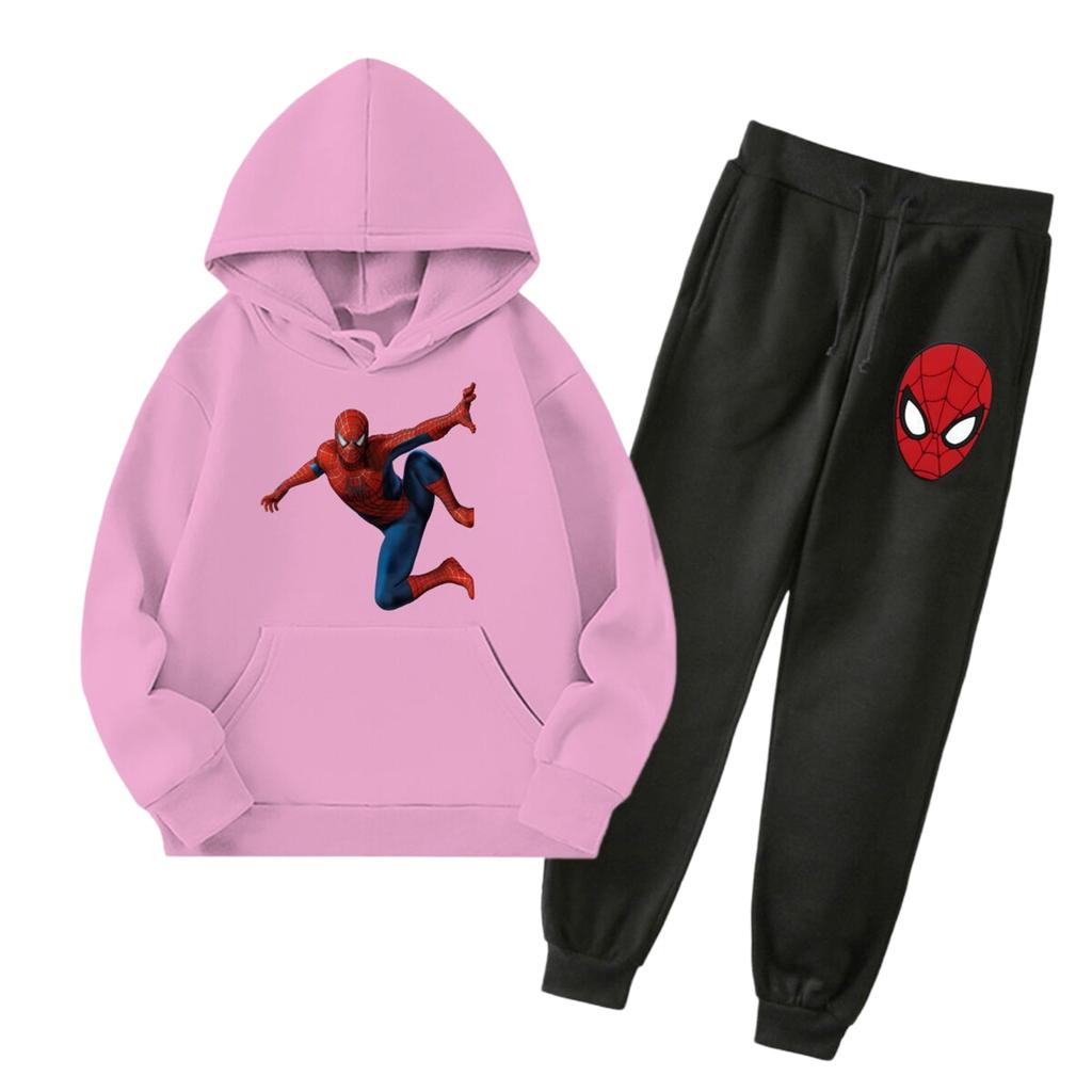 Unisex Kids Hoodie and Jogger Set with Graphic Print and Pockets for Everyday Wear