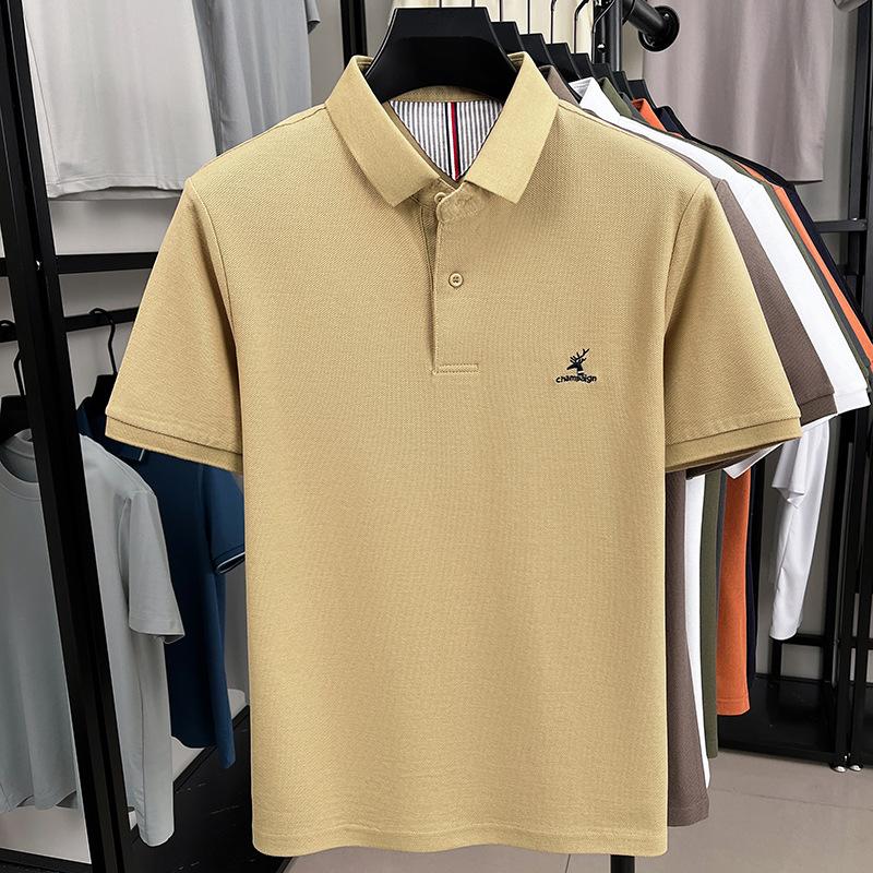 Direct High-End Casual Short-Sleeved Polo Shirt Men'S Lapel Short-Sleeved T-Shirt Loose Half-Sleeved Top