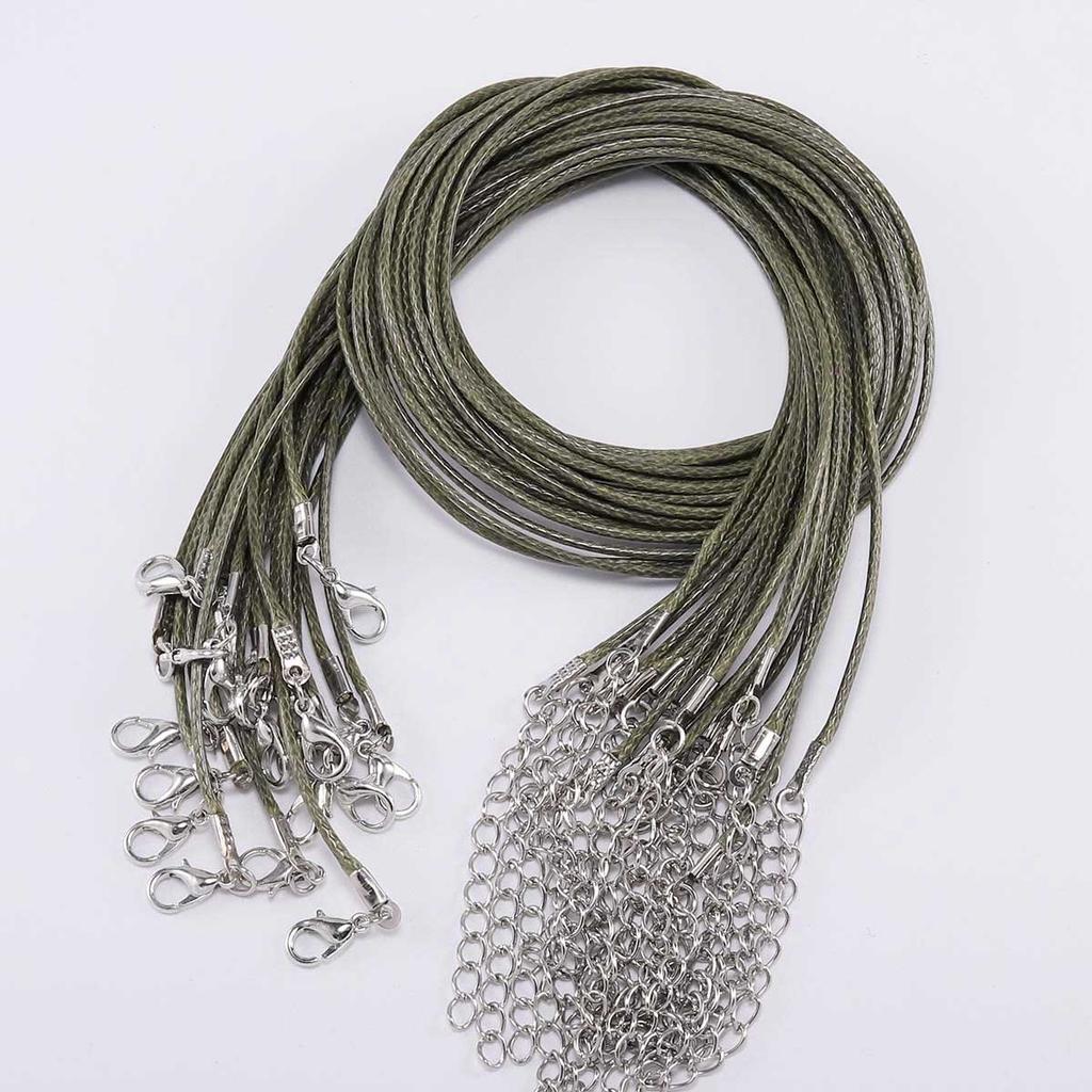 10Pcs 1.5/2mm Fauxs Leather Handmade Adjustable Braided Rope Pendant Charm DIY Findings Lobster Clasp String Cord Jewelry Making