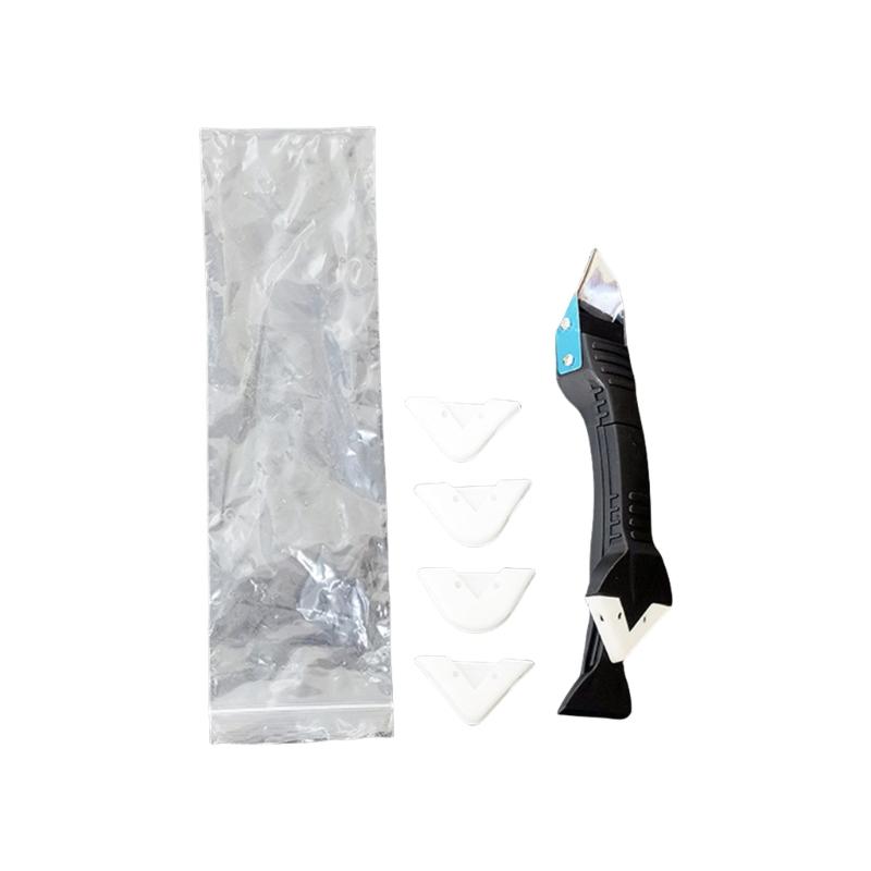 

5 In 1 Silicone Caulking Scraper Tool Sealant Smooth Scraper Set for Caulking and Grout Removal with Changeable Heads