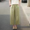 Women's Summer Solid Color Thin Section Haren Wide-leg Pants Literary Loose Leisure Straight Nine-minute Pants