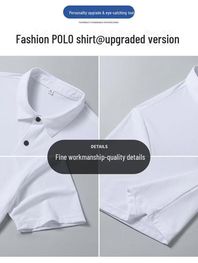 Men's Quick-Dry Ice Silk Stretch Polo T-Shirt