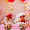 Set of 6 Festival Fabric Christmas Treat Boxes Delicate Festival Gingerbreads Man Candy Containers for Christmas Sweets