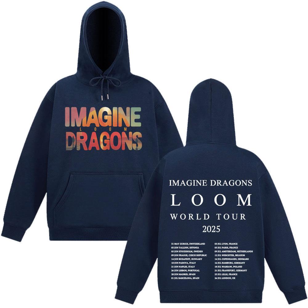 

Вінтажні естетичні флісові топи для вуличної моди осінь-зима Imagine Dragons Loom World Tour M