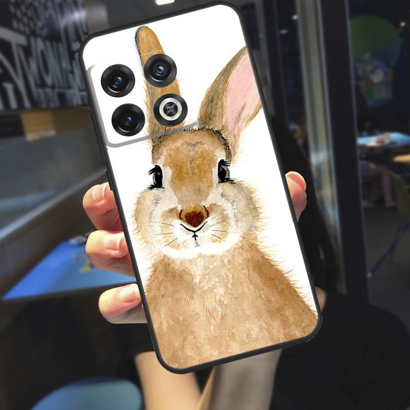 Cute Bunny Rabbit Funda For OnePlus 12R 13 R 12 11 9 10 Pro 8T 9RT 10T OnePlus Nord 4 CE 2 3 Lite N20 N30 Case
