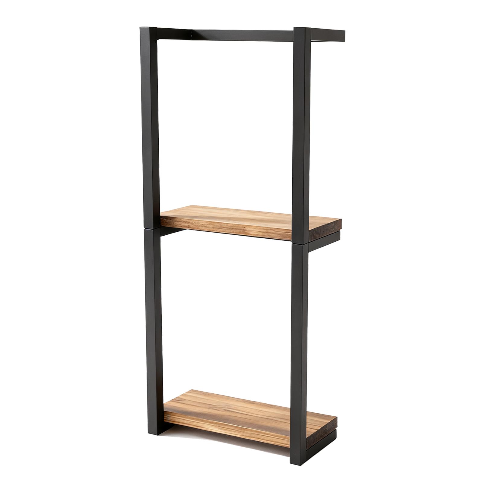 

Bathroom Towel Rack Wall Mounted 2 Tier Vertical Storage Holder Modern Space Saving