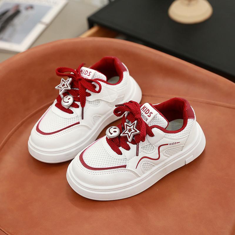 Students Casual Shoes Non-slip Soft Sole Kids Tennis Shoes Mesh Breathable 2025 New Children Running Shoes Cute Sweet Comfort